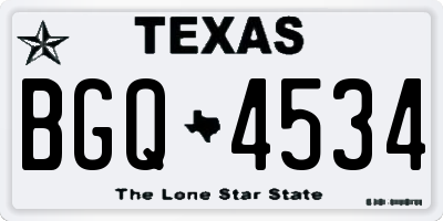 TX license plate BGQ4534