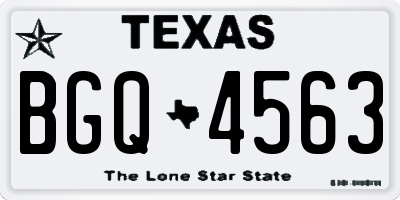 TX license plate BGQ4563