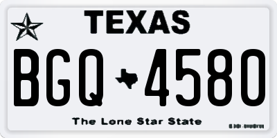 TX license plate BGQ4580