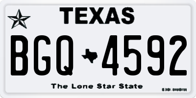 TX license plate BGQ4592