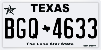 TX license plate BGQ4633
