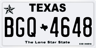 TX license plate BGQ4648