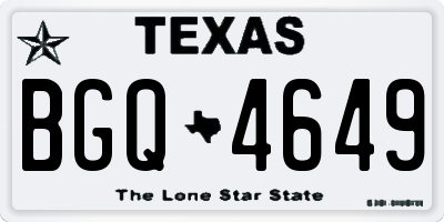 TX license plate BGQ4649