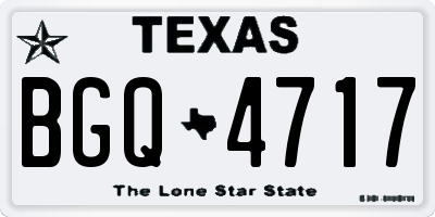 TX license plate BGQ4717