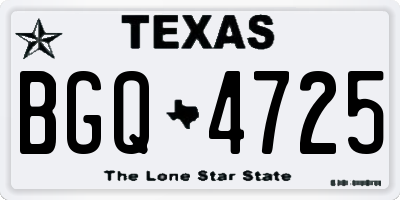 TX license plate BGQ4725