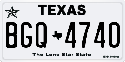 TX license plate BGQ4740