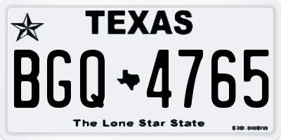 TX license plate BGQ4765