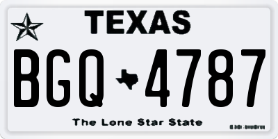TX license plate BGQ4787