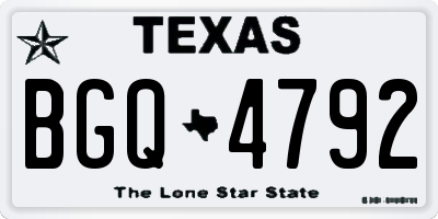 TX license plate BGQ4792