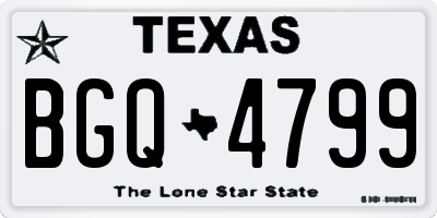 TX license plate BGQ4799