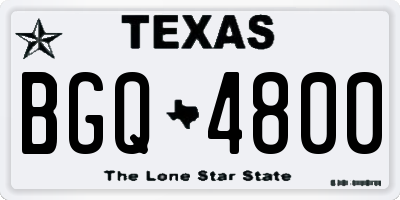 TX license plate BGQ4800