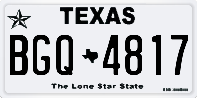 TX license plate BGQ4817