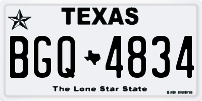 TX license plate BGQ4834