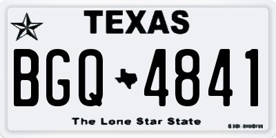 TX license plate BGQ4841