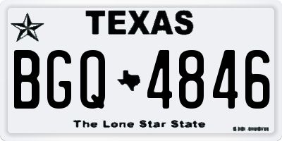 TX license plate BGQ4846