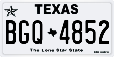 TX license plate BGQ4852