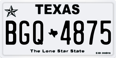 TX license plate BGQ4875