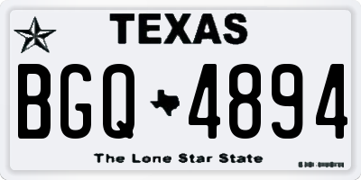 TX license plate BGQ4894