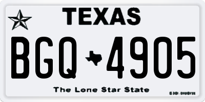 TX license plate BGQ4905