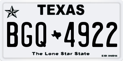 TX license plate BGQ4922