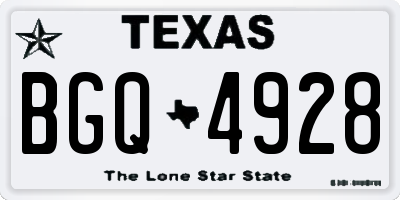 TX license plate BGQ4928