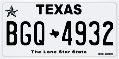 TX license plate BGQ4932