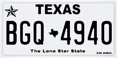 TX license plate BGQ4940