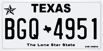 TX license plate BGQ4951