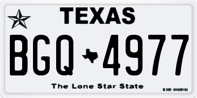TX license plate BGQ4977