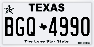 TX license plate BGQ4990