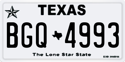 TX license plate BGQ4993