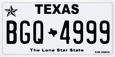 TX license plate BGQ4999