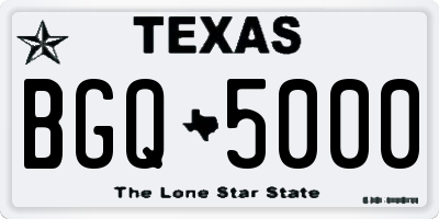 TX license plate BGQ5000