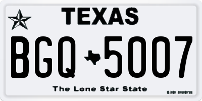 TX license plate BGQ5007
