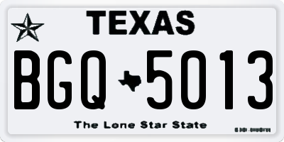 TX license plate BGQ5013