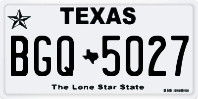 TX license plate BGQ5027