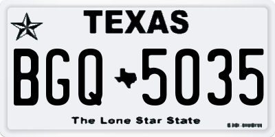 TX license plate BGQ5035