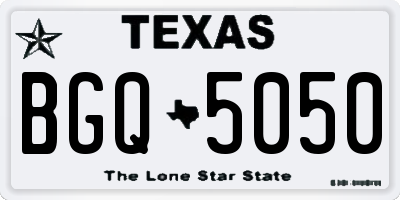 TX license plate BGQ5050
