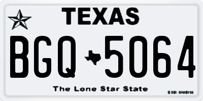 TX license plate BGQ5064