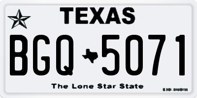 TX license plate BGQ5071
