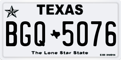 TX license plate BGQ5076