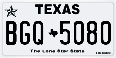 TX license plate BGQ5080