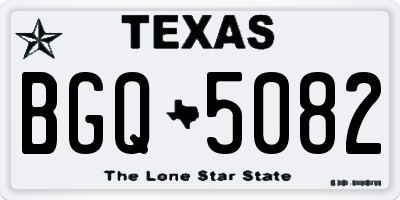 TX license plate BGQ5082