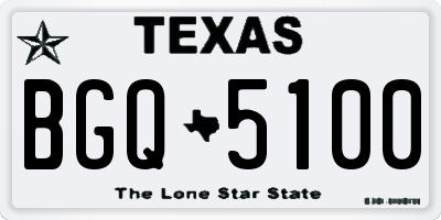 TX license plate BGQ5100