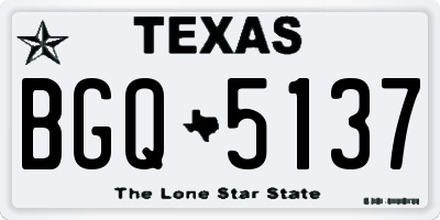 TX license plate BGQ5137