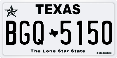 TX license plate BGQ5150