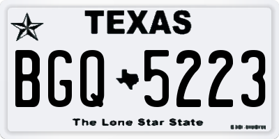 TX license plate BGQ5223