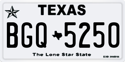 TX license plate BGQ5250