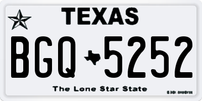 TX license plate BGQ5252