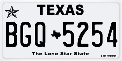 TX license plate BGQ5254